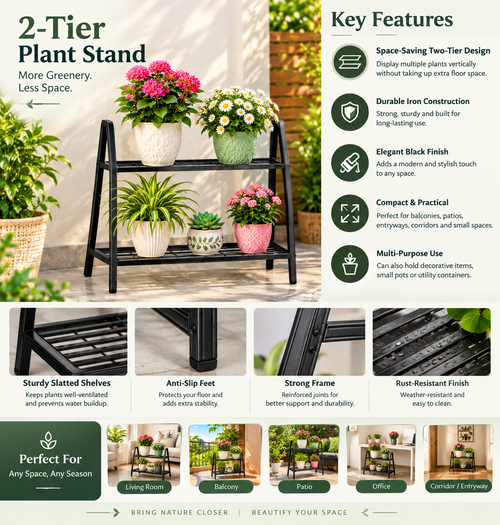 2-Tier compact Planter Stand