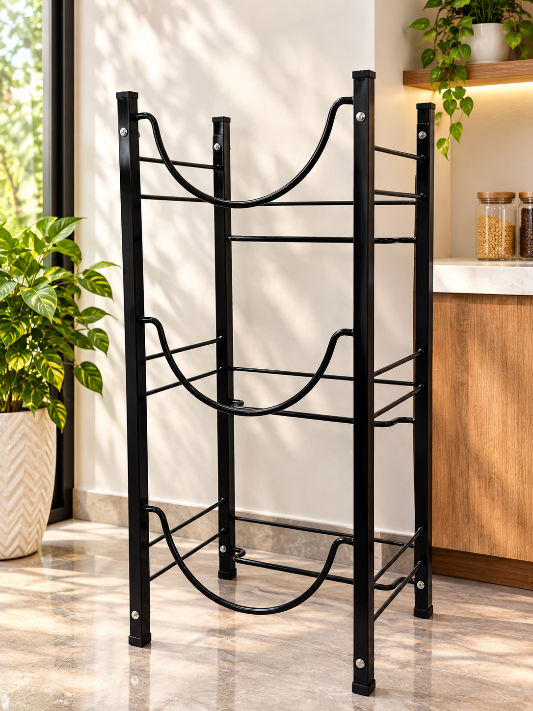 3-Tier Metal Water Bottle Rack