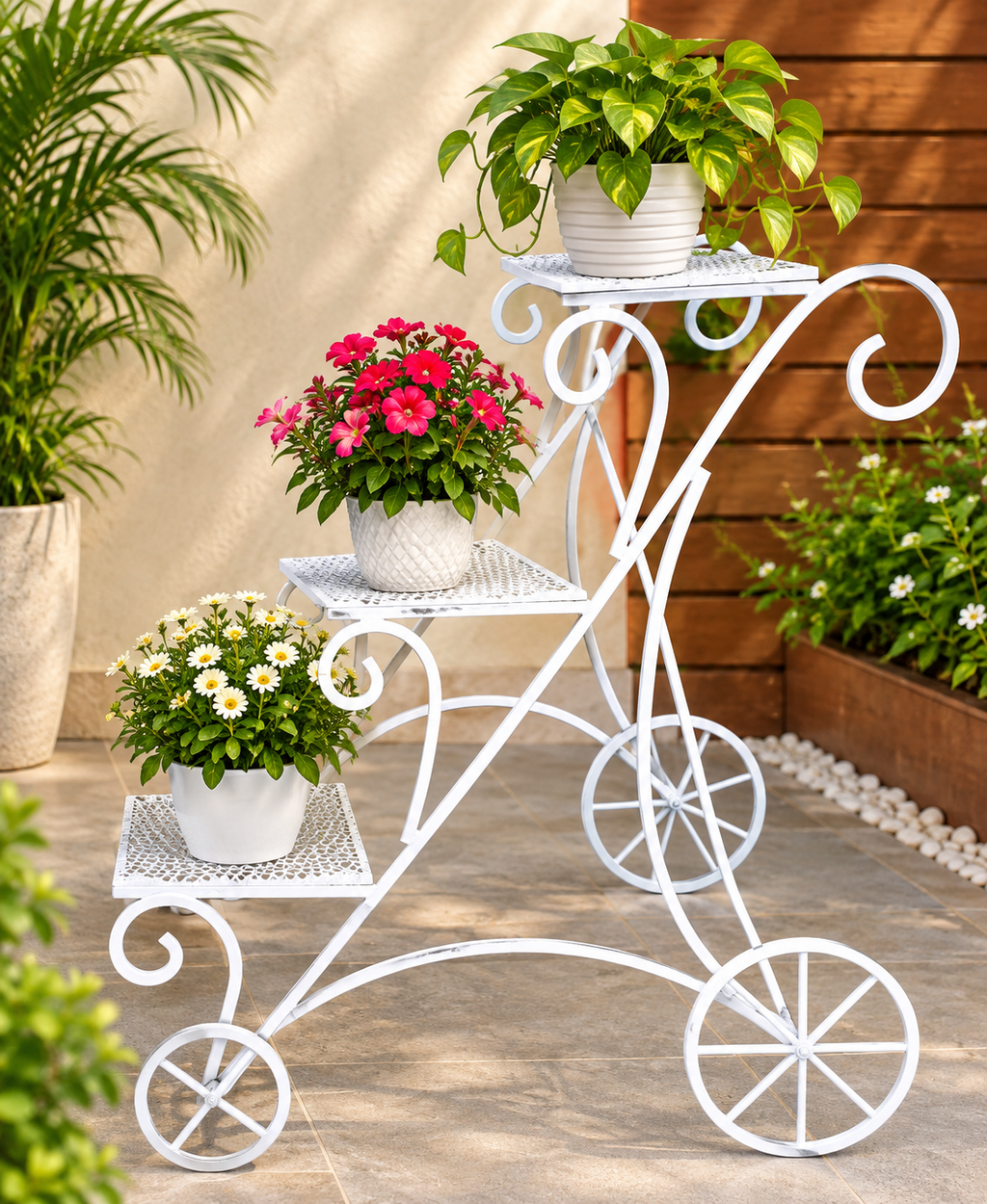 3-Tier Trolley type planter stand