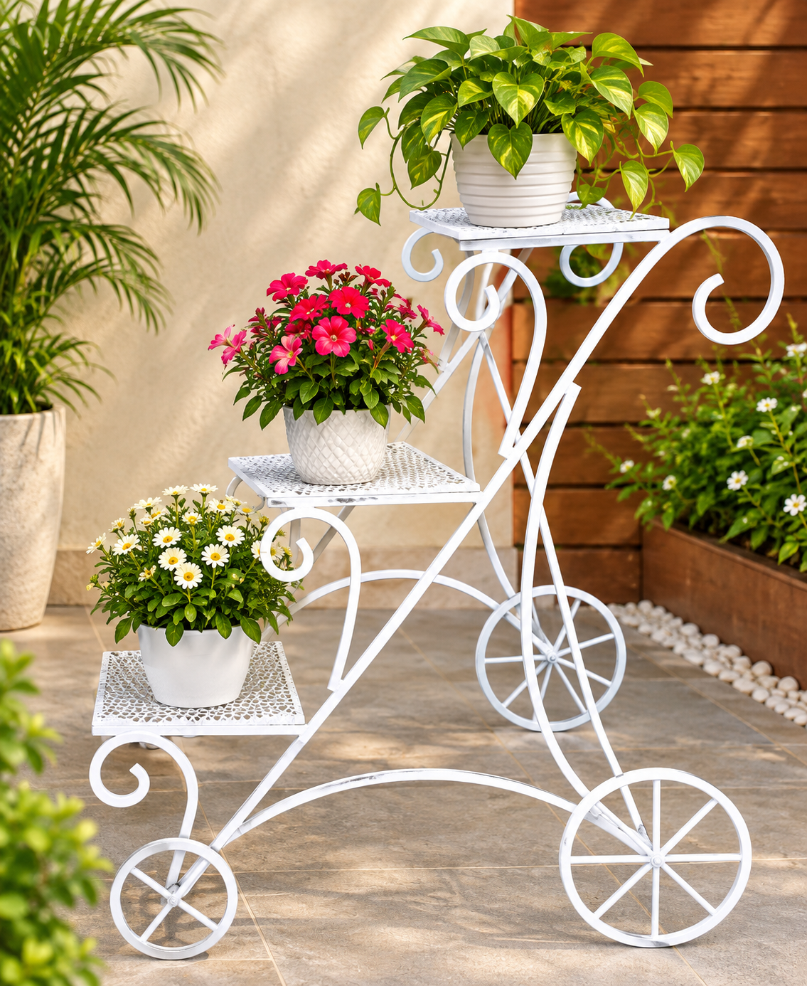 3-Tier Trolley type planter stand